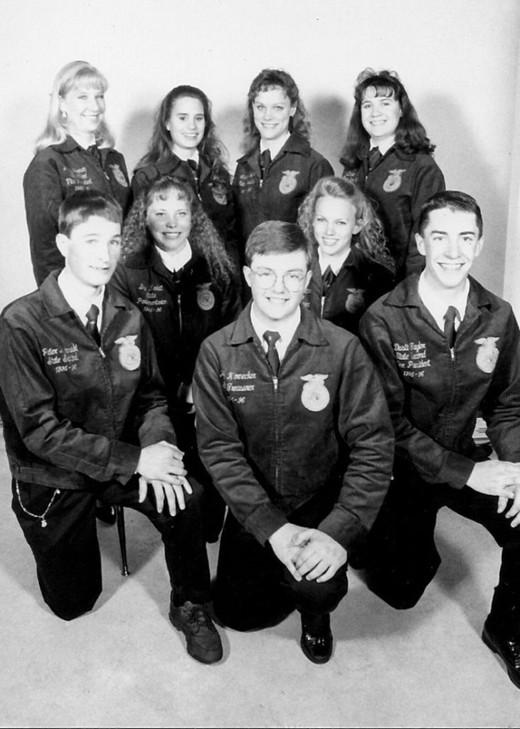 1995-1996 Wyoming FFA Officer Team Photo